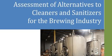 Title slide on alternatives to cleaners and sanitizers in brewing industry.