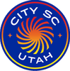 Emblem of City SQ in Utah featuring a colorful spiral design.