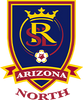 A royal-style emblem with a crown and 'Arizona' banner.