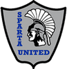 Logo of Sparta United with a Spartan helmet and shield design.