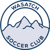 Logo of Wasatch Soccer Club featuring mountain imagery.