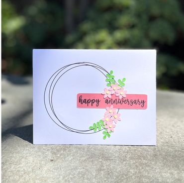 Floral Wreath Anniversary Card