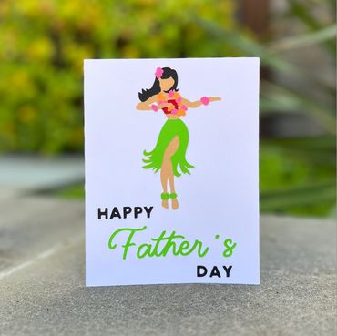 Hula Girl Father's Day Card