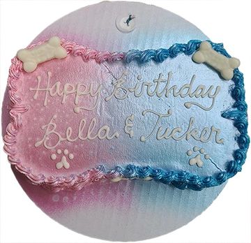 Dog birthday cake for dog birthday party