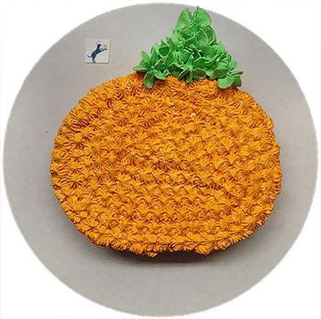 Pumpkin inspired Halloween dog cake, pumpkin  shaped dog cake