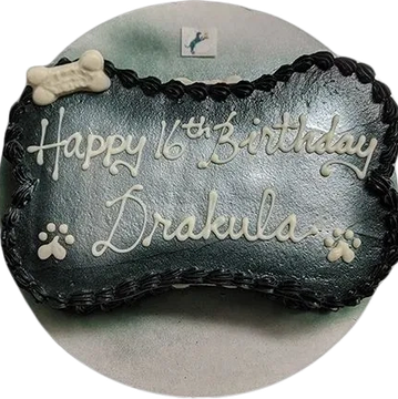 Halloween inspired dog cake, bone shaped dog cake