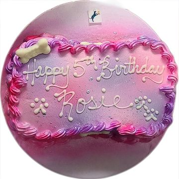 Flamingo dog birthday cake for dog birthday party
