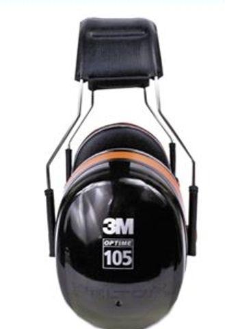 3M H10A Peltor Optime 105 Over the Head Earmuff, Ear Protectors, Hearing Protection, NRR 30 dB,Black