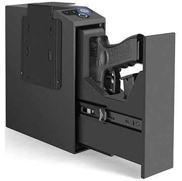 Biometric Slider Handgun Gun Safe for Nightstand, Desk, Bed Side, Truck 
