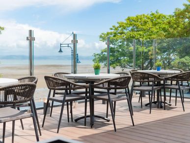 Oyster House balcony seating with sea view