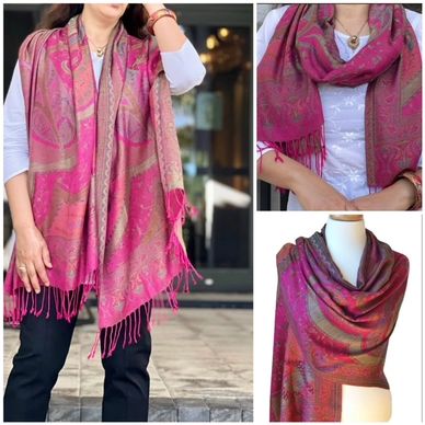 Buy Bright Fuchsia Pashmina Hot Pink Scarf Fuchsia Shawl Pink Wrap Online  in India 