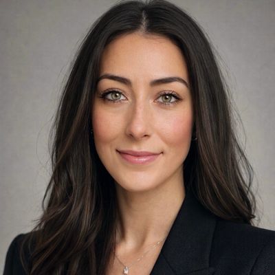 Professional woman with long dark hair in a black blazer smiling gently.