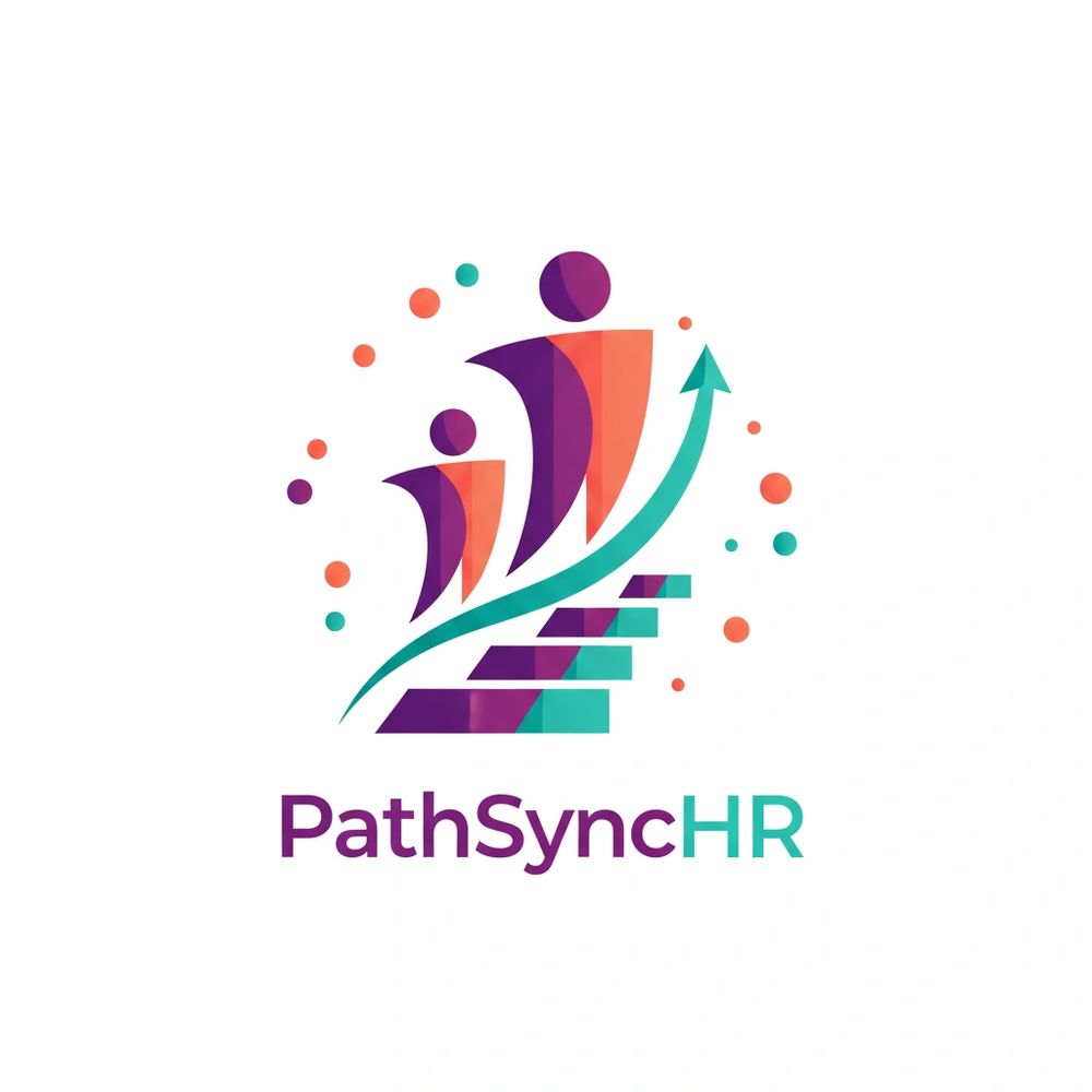Colorful logo of PathSyncHR with ascending figures and an upward arrow.