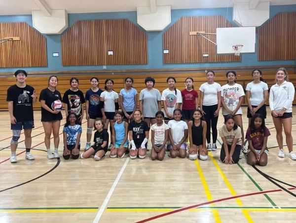 Demo volleyball practice at Stream Valley Volleyball club, August 2025