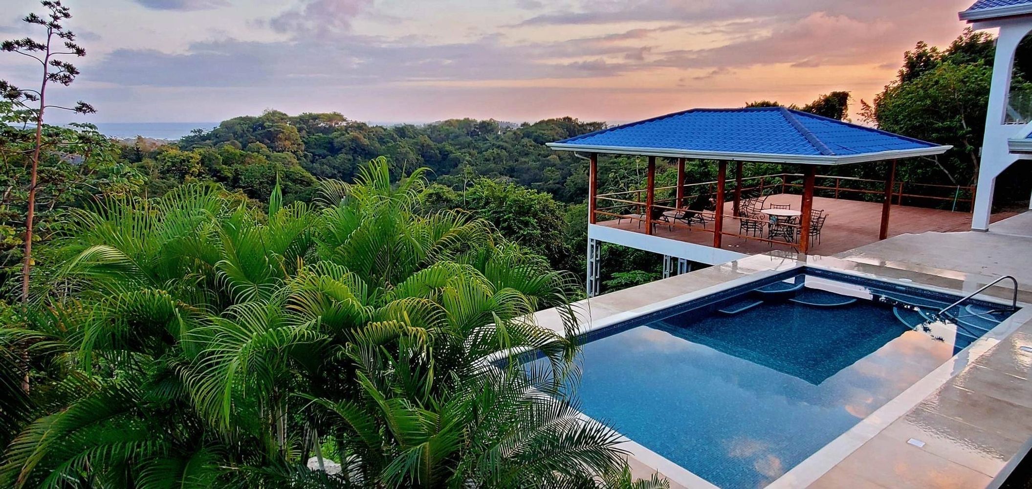 Sunset View Over Jungle and Ocean - Samara Beach and Carrillo Beach Costa Rica.