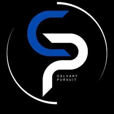 Modern logo with blue and white letters 'C' and 'P' for Calvary Pursuit.