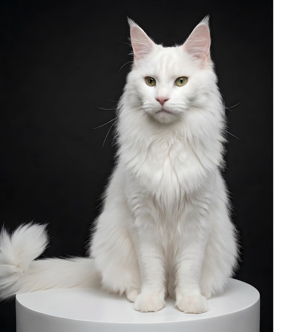 White odd eye Maine Coon for sale.
