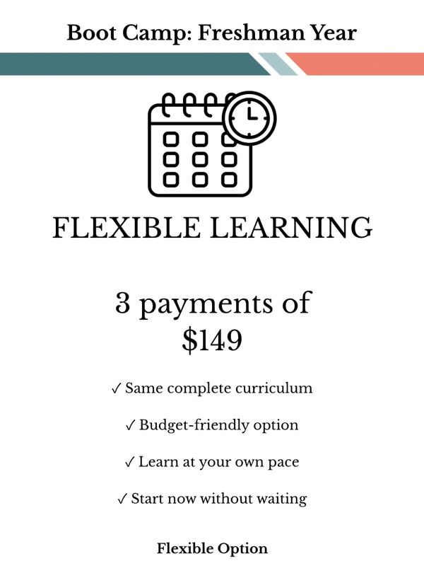 Flexible learning boot camp with three payments of $149.