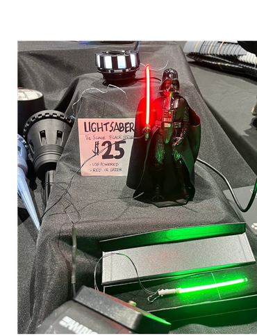 Currently offering 1:12 scale, retrofit, USB powered Red/Green LightSabers @ $24.95 each. Will have 