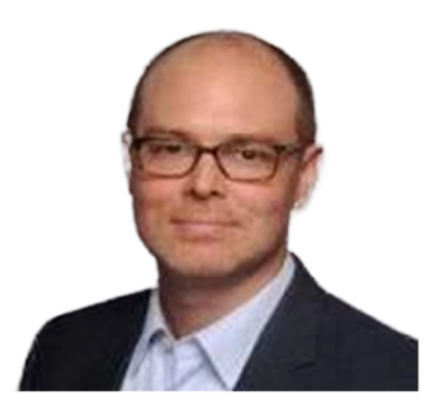 Portrait of a man in glasses and a suit jacket.