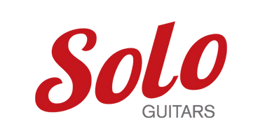 Logo with the words 'Solo Guitars' in bold red and gray text.