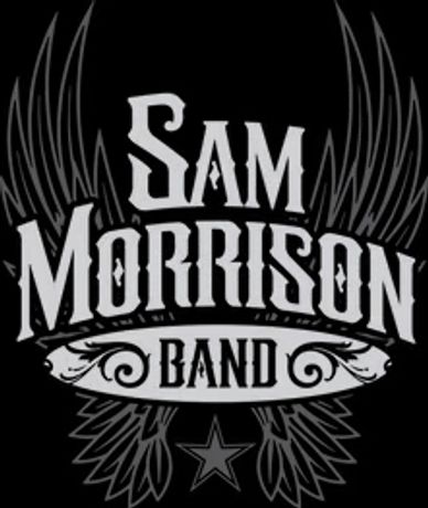 Logo of Sam Morrison Band with wings and star design.