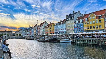 Sunset over Canal in Copenhagen