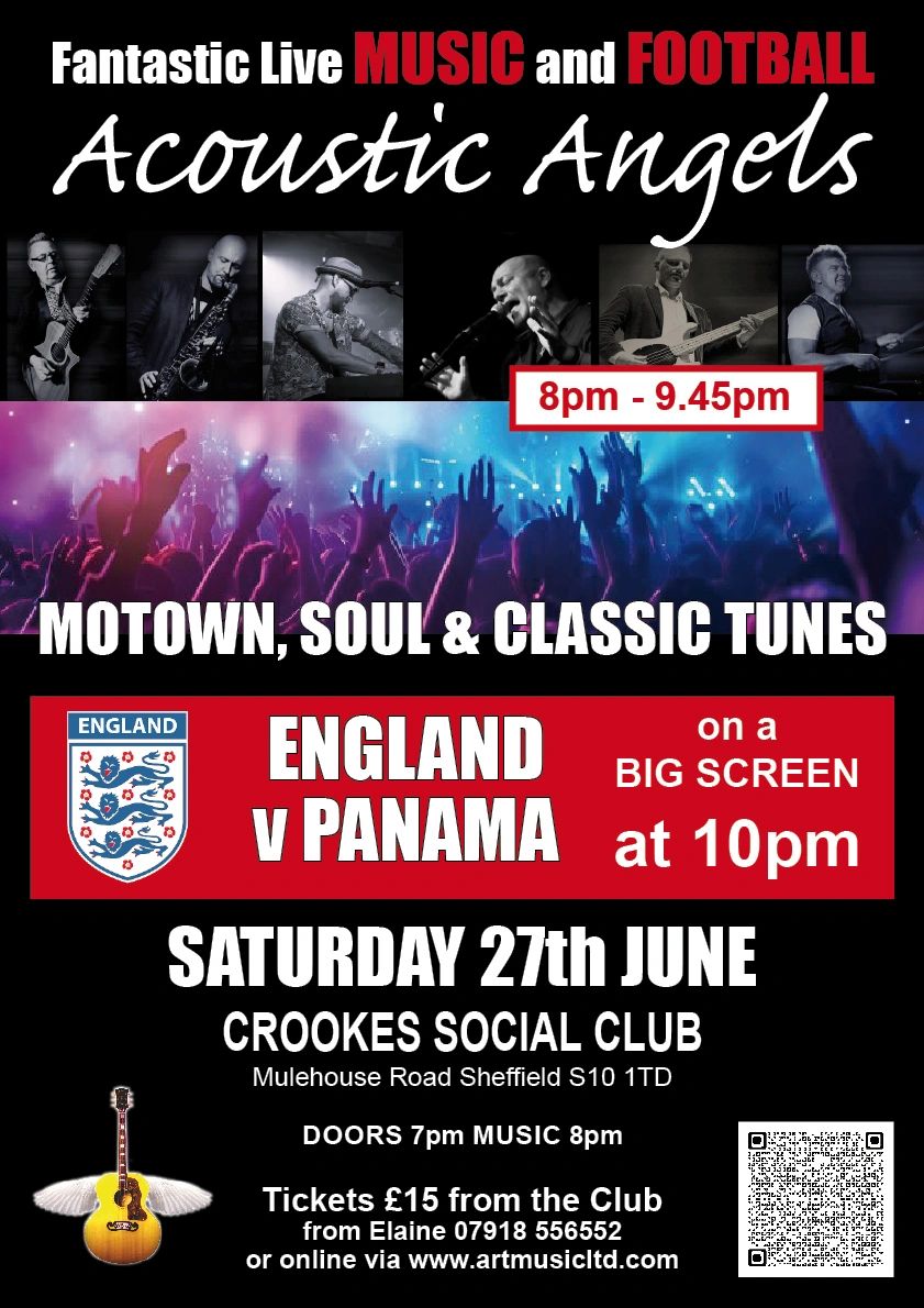 Acoustic Angels + England Vs Panama — CROOKES SOCIAL CLUB
