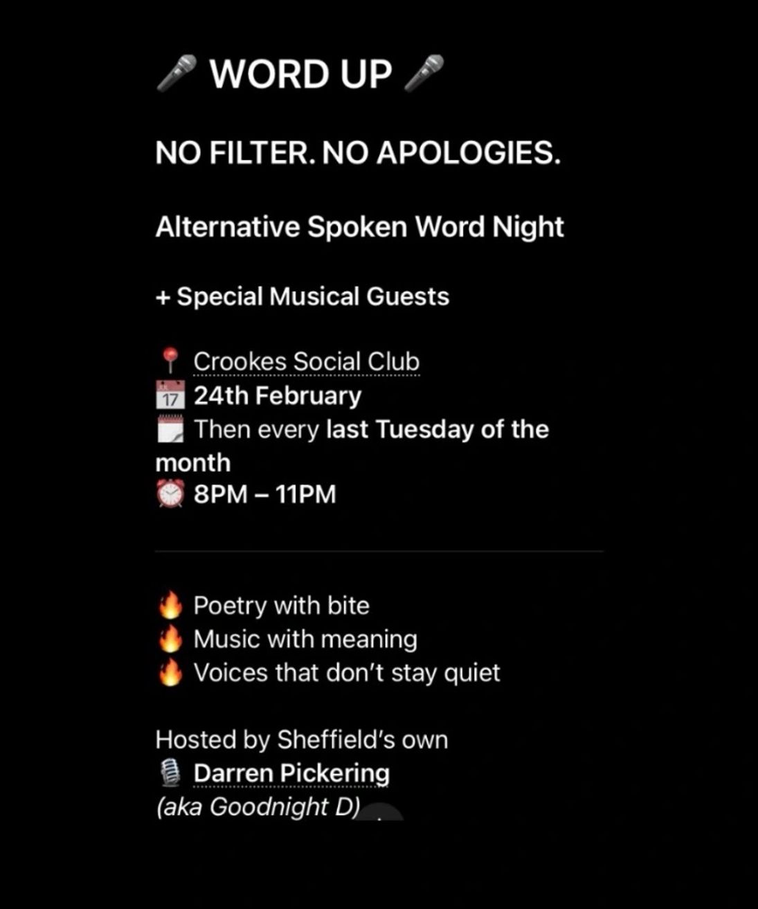 Word Up — CROOKES SOCIAL CLUB