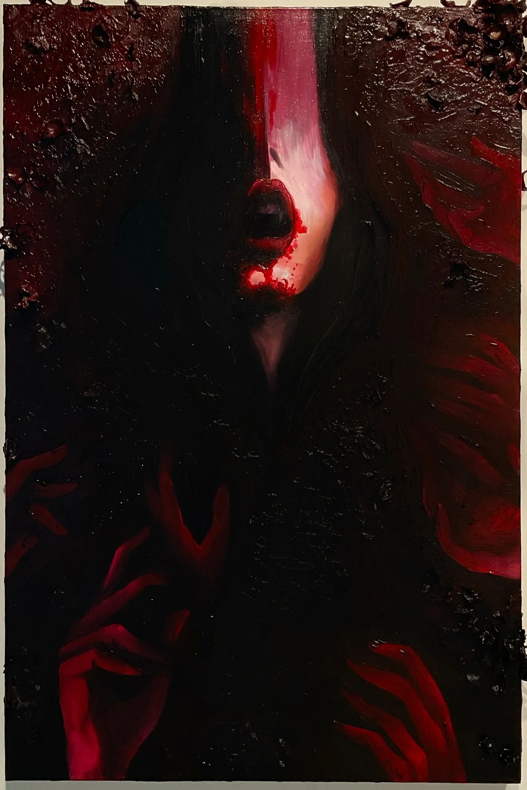 ELIZABETH BATHORY-
 24" X 36" Inches
Oil & Rose Petals
Gallery Canvas