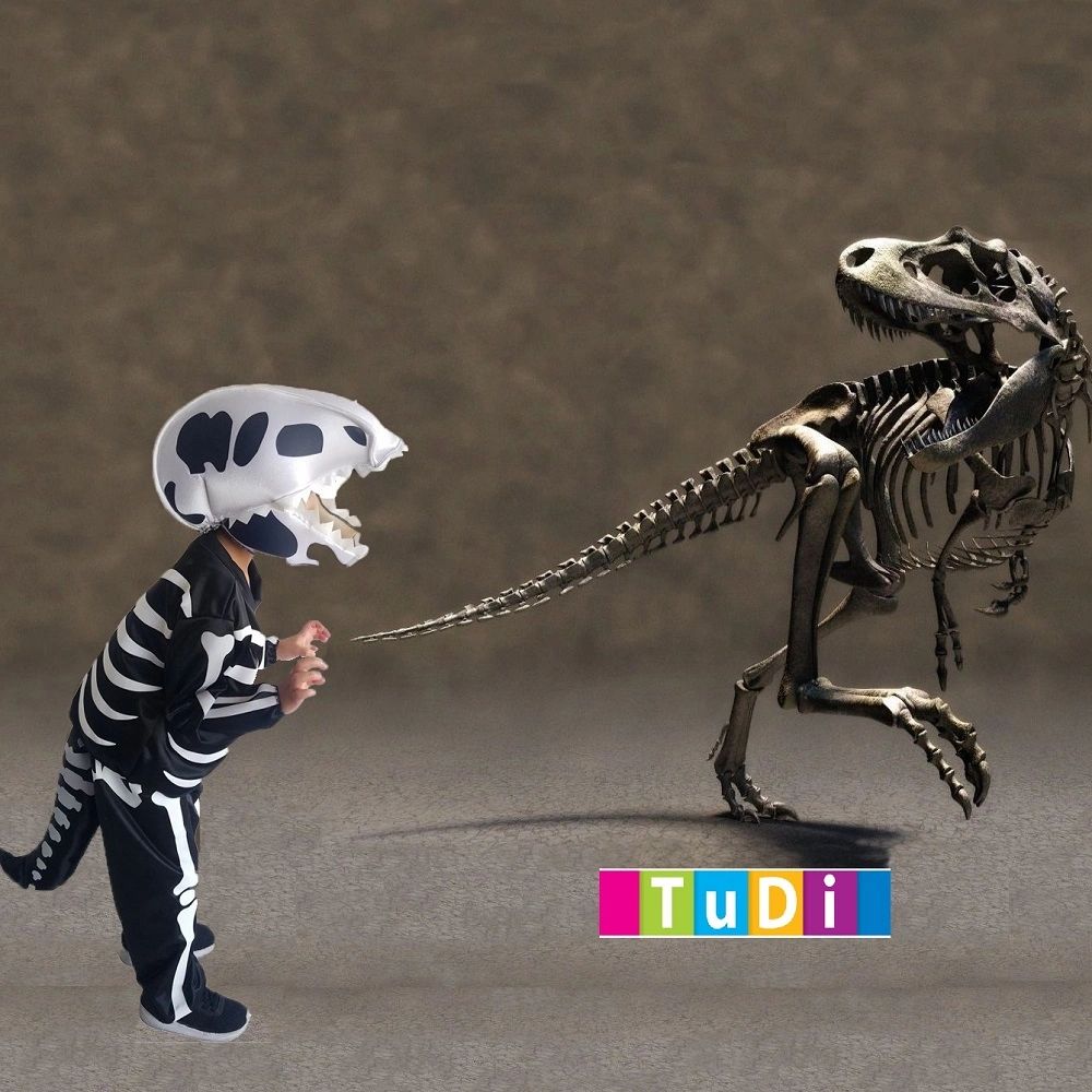 Disfraz Dinosaurio Fósil Esqueleto Calaca Muerte Halloween - Modelo 015