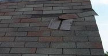 missing shingles on a roof