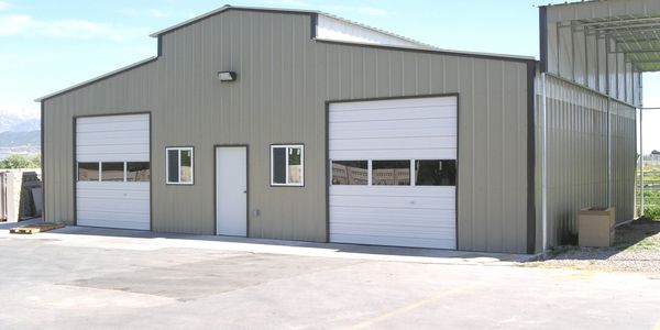 Two stall garage with man door. 