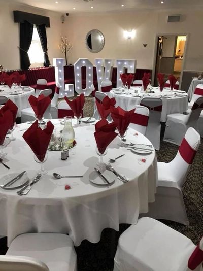 Example of wedding set up for a wedding function at the St Albans Irish Club