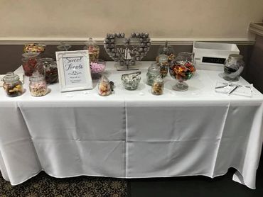 Sweets available for young and old at this wedding party taking place in the St Albans Irish Club.