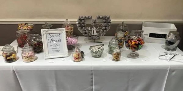 A wonderful set up table for a wedding held at the Irish Club St Albans. 