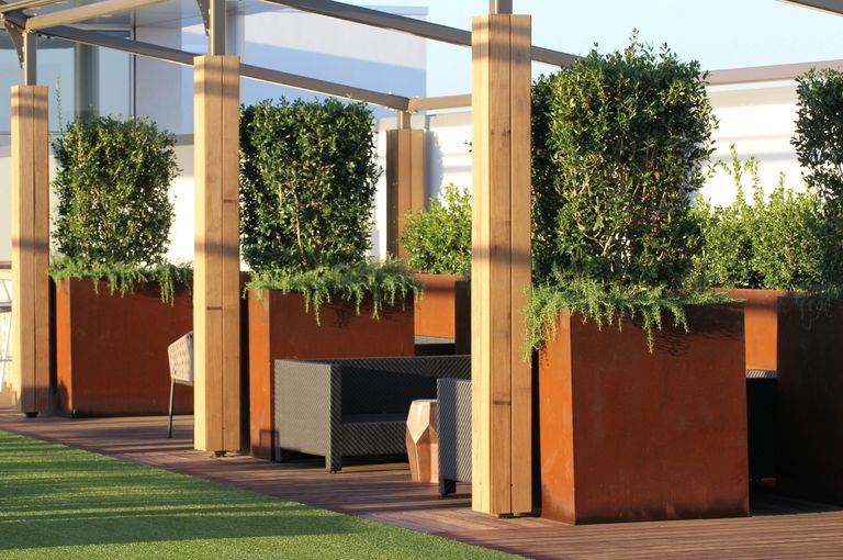 Corten steel planters