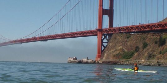 Kayak under Golden Gate Bridge