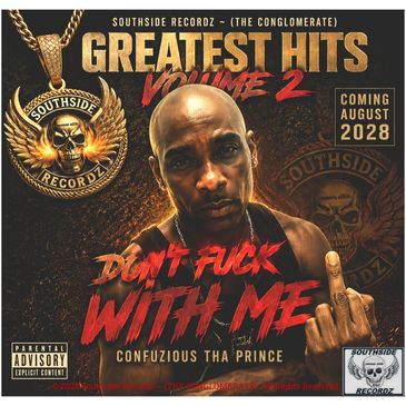 Album cover featuring Confuzious Tha Prince with bold text and edgy design.
