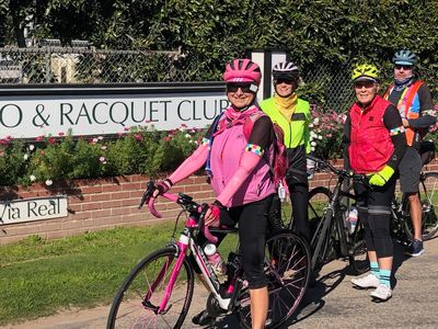 Old Kranks bicycle club members on a bicycle ride