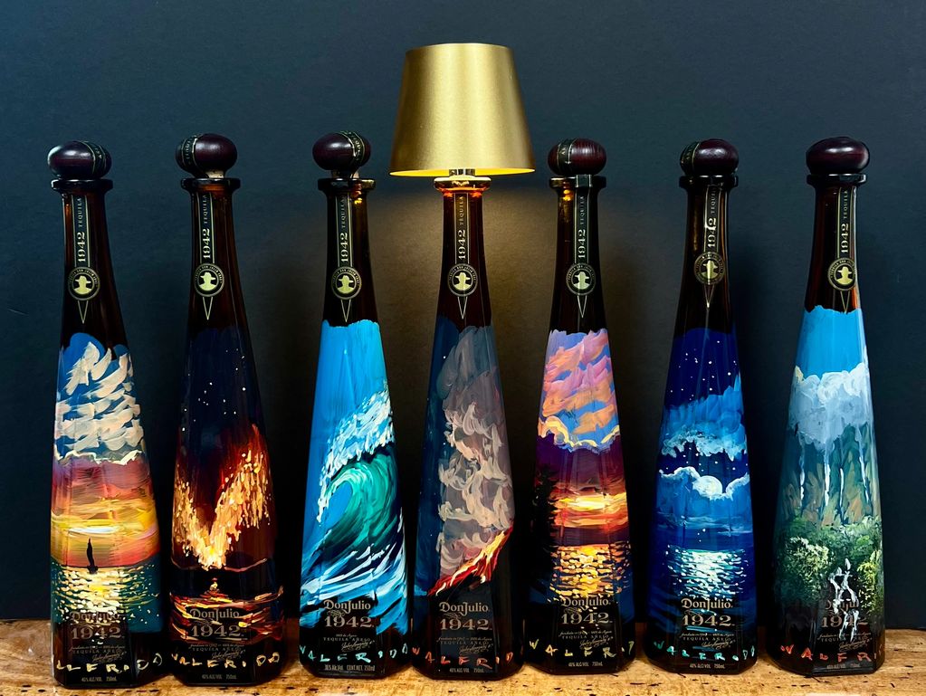 A rare a unique opportunity to acquire one of these Hand painted,  ready to light up,  1942 bottles 