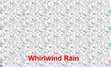 Black and white swirl pattern titled 'Whirlwind Rain'.