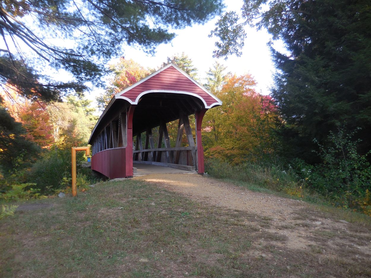 Belmont covered bridge spanning the Tioga river, Belmont, NH