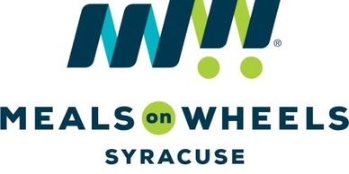 Logo of Meals on Wheels Syracuse with stylized initials and text.