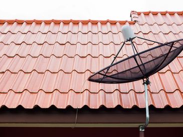 dish aerial on the roof
