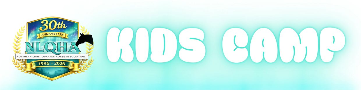 Logo for NLQHA 30th Anniversary Kids Camp from 1996 to 2026.