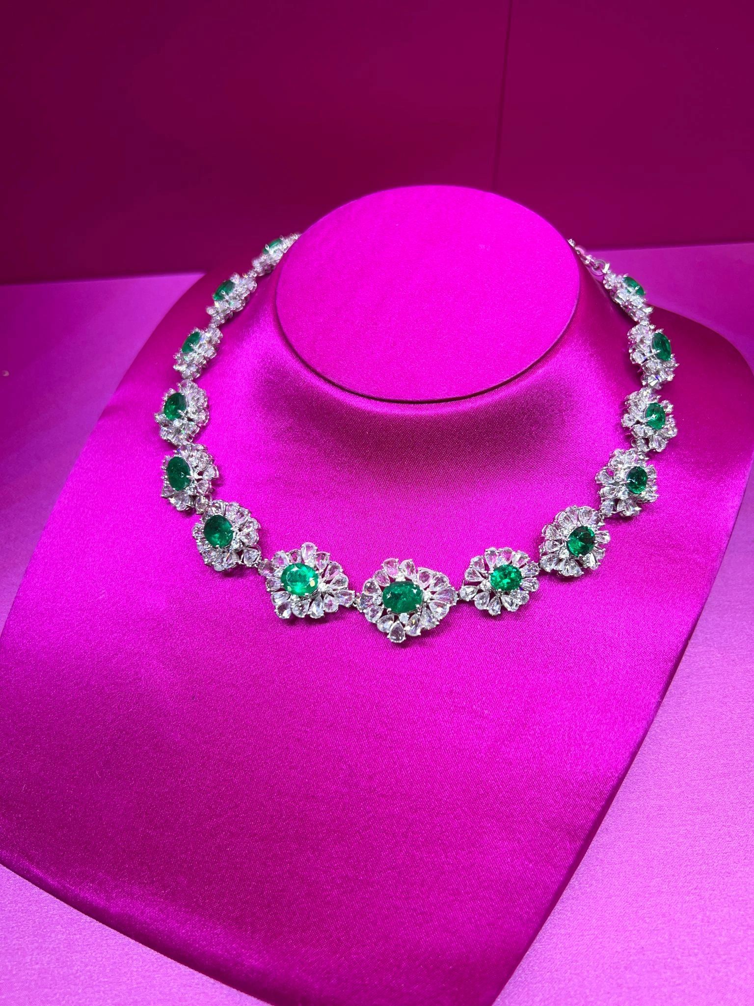 Emerald necklace on velvet — a glimpse into KMBDesigner’s refined sourcing and personal shopping
