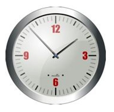 A modern wall clock showing the time as 2:54.