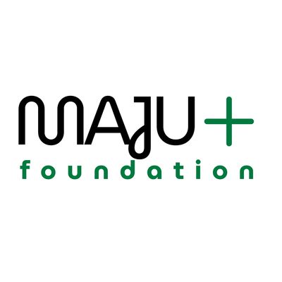 Logo of Maju Foundation with stylized black and green text.