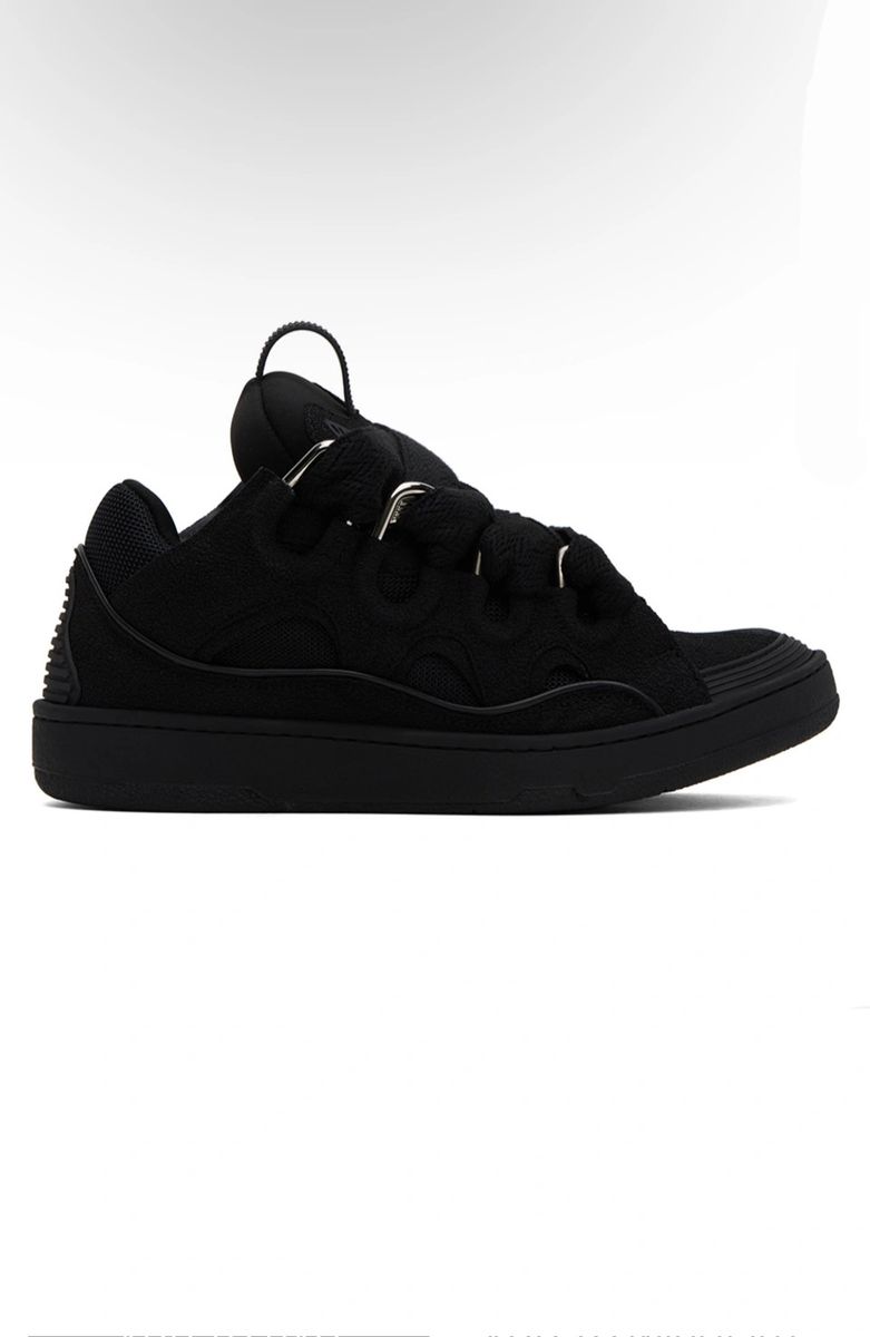 All Black Lanvin Curb Sneaker